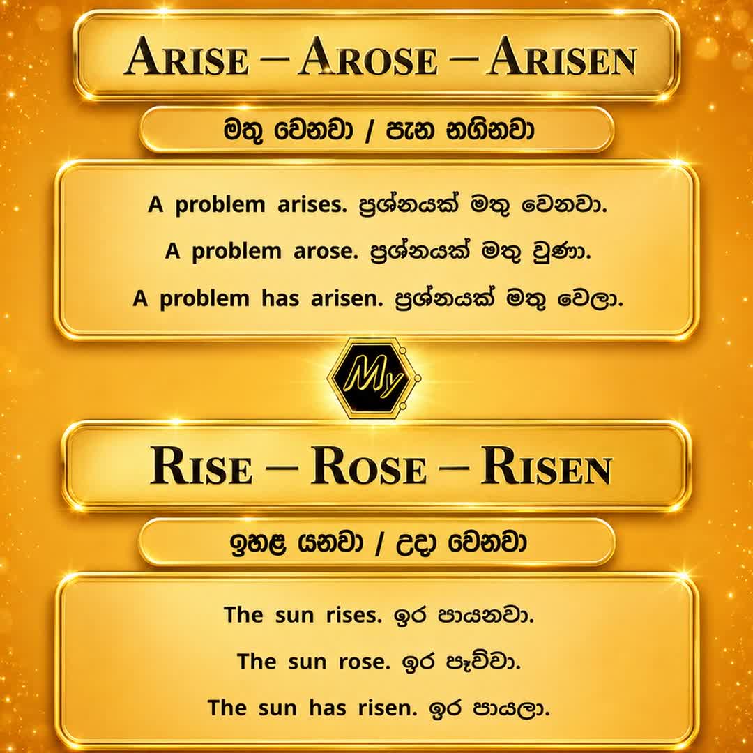 Irregular Verbs 01 - Arise, Arose, Arisen - Rise, Rose, Risen