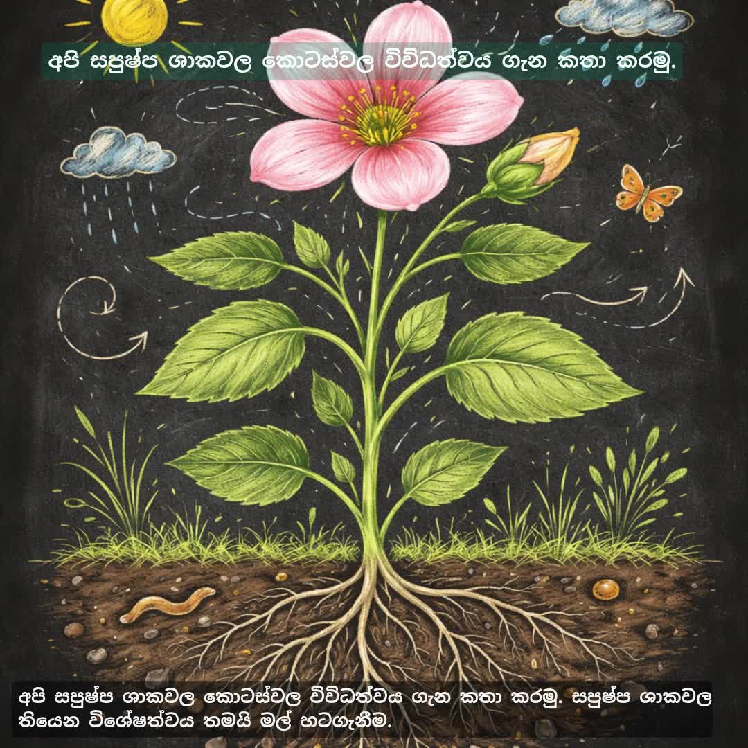 සපුෂ්ප ශාක කොටස්වල විවිධත්වය