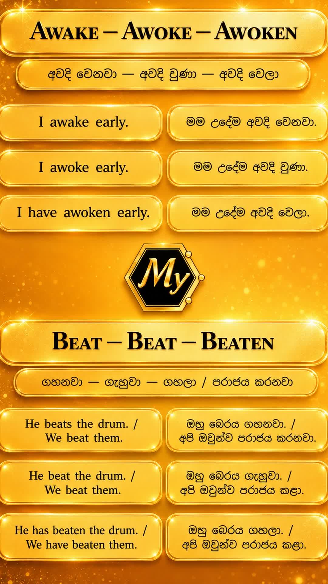 Irregular Verbs 02 - Awake, Awoke, Awoken - Beat, Beat, Beaten