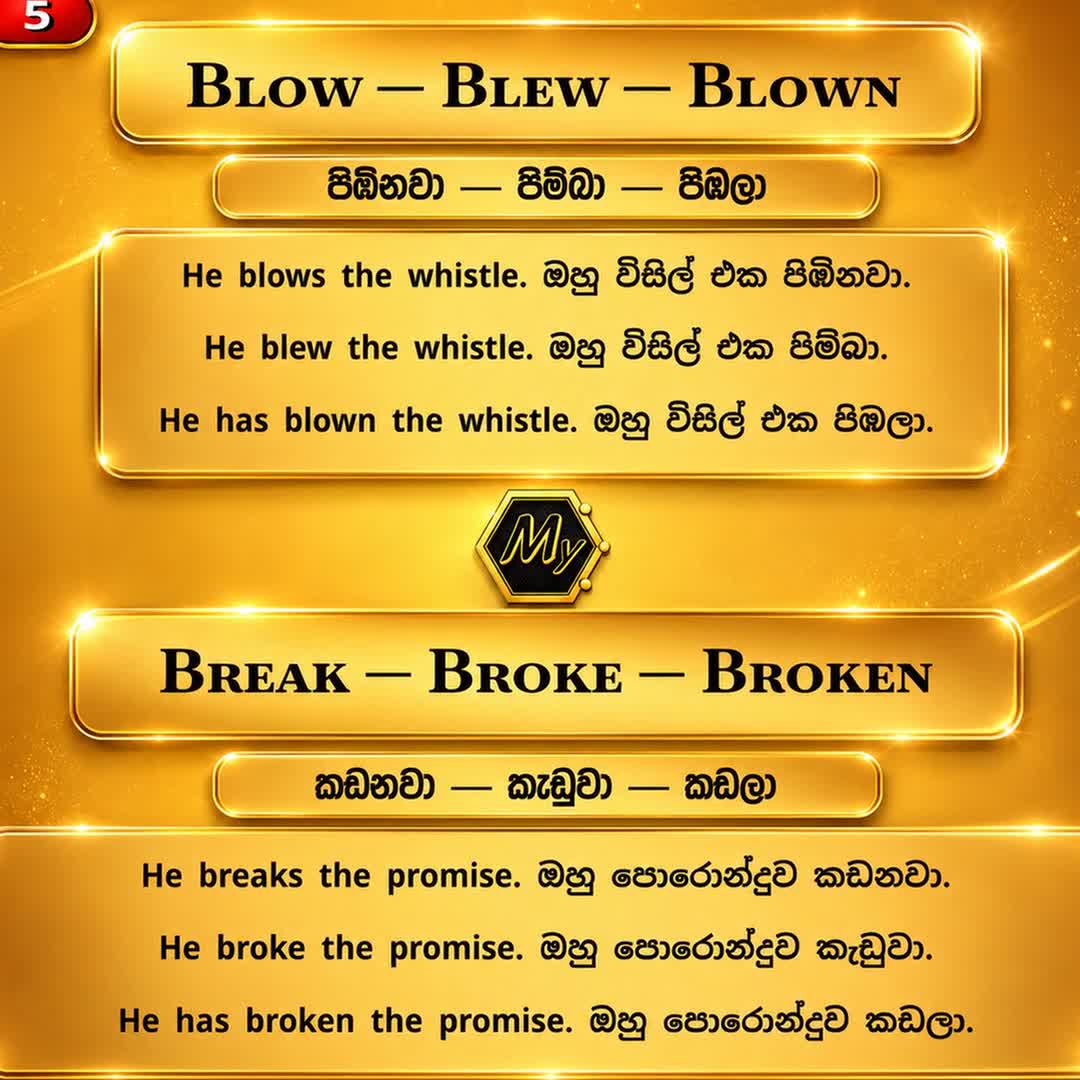Irregular Verbs 05 - Blow, Blew, Blown & Break, Broke, Broken